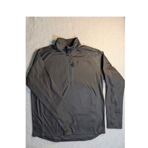 Heybo Outdoors Mens Large Charcoal Gray Quarter Zip Pullover Performance Shirt